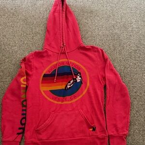 Aviator Nation Red Hoodie with Multicolor Logo